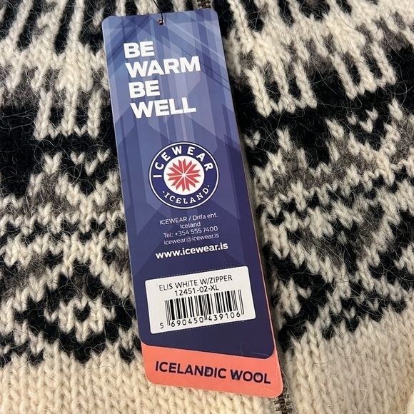 ICEWEAR Elis Icelandic wool sweater with full zip size XL, unisex NWT - Picture 7 of 15